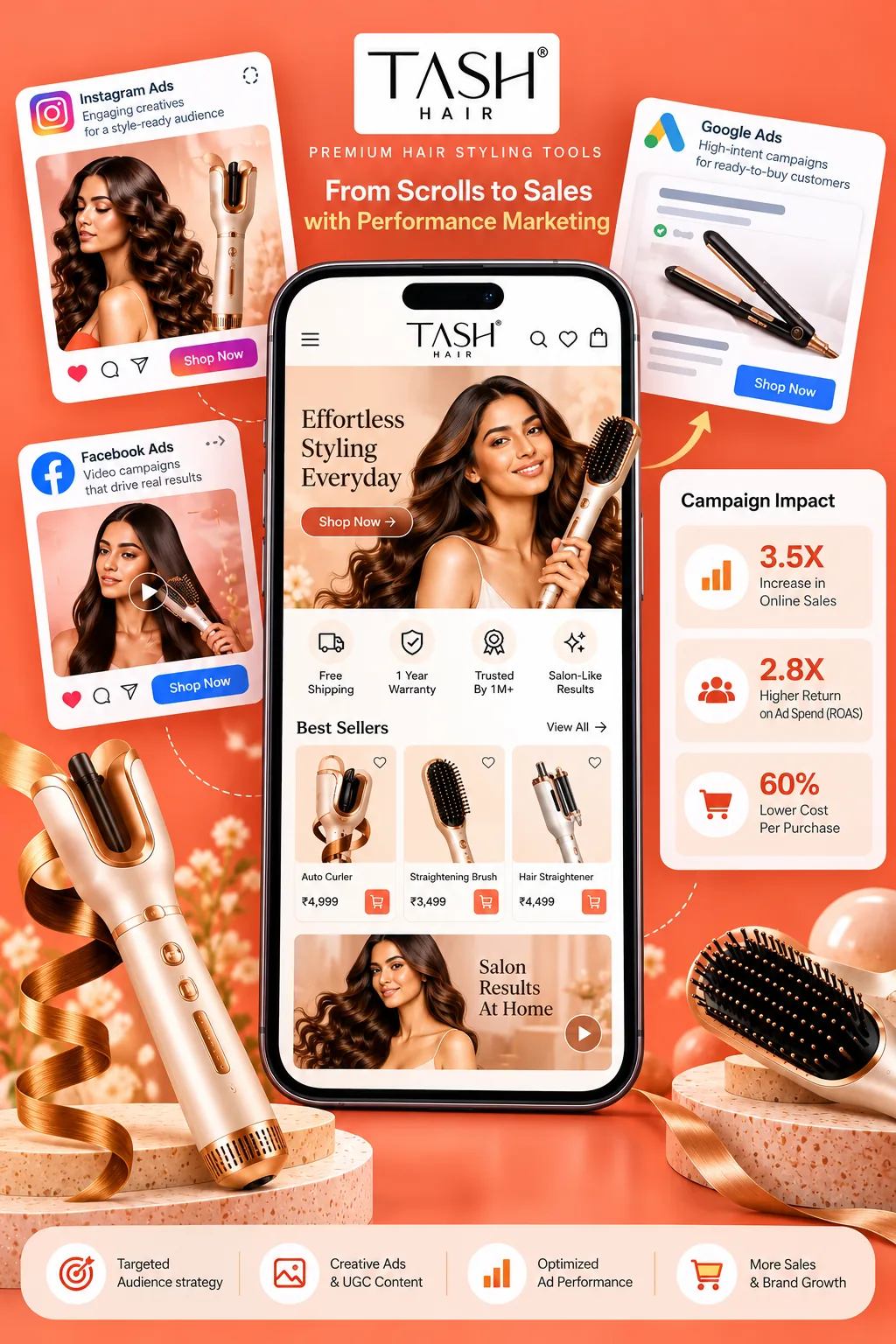 Tash Hair — From Scrolls to Sales campaign artwork