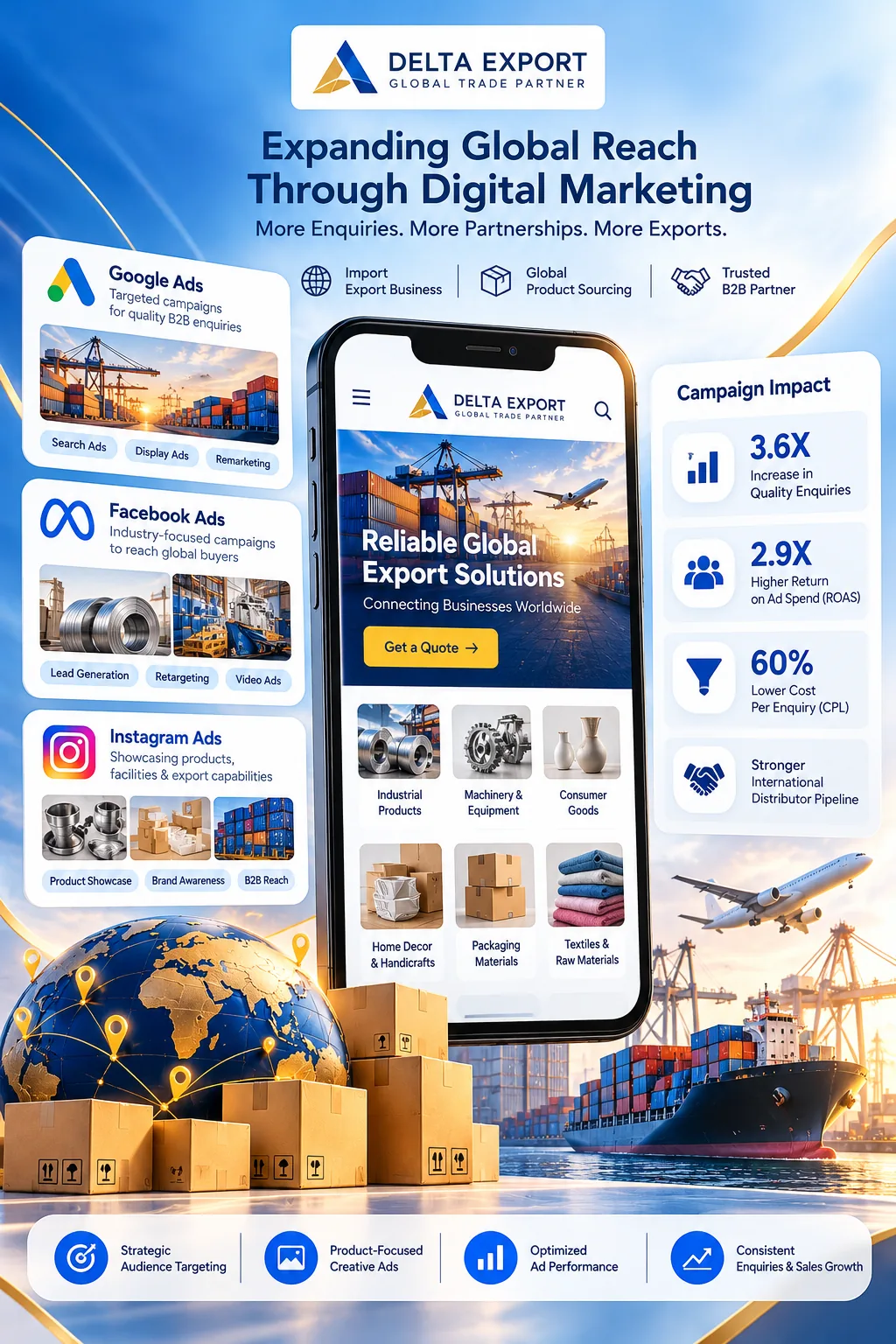 Delta Export global digital reach campaign artwork